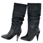 ALIAS MAE Black Leather Heeled Tall Boots Size 38 Photo 1