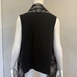 Annette Gortz Plaid Fringe Vest Black Size M Photo 4