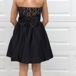 Betsey Johnson  Black Strapless Bubble Hem Formal Dress 6” Photo 2