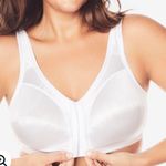 Woman Within New Front Close Wireless Satin Bra Comfort Choice  White Size 46G Photo 0