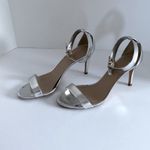 J.Crew 9 Silver Heels One Strap Ankle Strappy Open Sandals Holiday Party Formal Photo 15