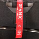 Spanx Women’s Drape Front Faux Leather Vegan Sleeve Contrast Black Jacket Photo 10