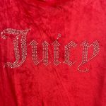 Juicy Couture Top S Velour Velvet Rhinestone Logo Pullover Red Photo 1