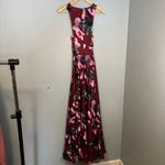 Fame and Partners Fame and Partners Floral-Print A-Line Halter Gown Maroon Sz 2 Formal Prom Party Photo 7