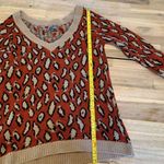 Sparkle & Fade Rust Leopard Print V-Neck Sweater S Photo 4