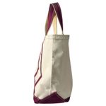 L.L. Bean Boat and Tote Vintage 90s Cream Burgundy Canvas Tote Bag Photo 4