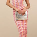 Lulus  Pink and White Striped Midi Dress Photo 0