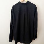 Gap  | Linen Cotton Poplin Big Shirt Solid Black Oversized Button Down Top | XXL Photo 6