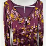 Free People NEW  Morning Light Mini Dress in Purple Combo Floral Womens 2 Photo 4