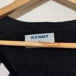 Old Navy  Polo Knit Cotton Sweater Size Medium Striped Black White Photo 2
