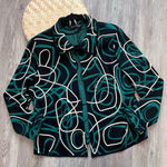 Ming Wang  Black and Green Geometric abstract blazer topper jacket Photo 0