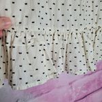 Club Monaco  PEIBI CREAM WIDE NECK RUFFLE DOT PRINT BLOUSE XS Photo 6