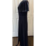 Birdy Grey  Sz MED Hannah Velvet Maxi Dress Storm Blue Prom Bridesmaid Stretch Photo 4
