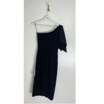 Dress the Population Tiffany One-Shoulder Midi Dress in Black Size Small Photo 8