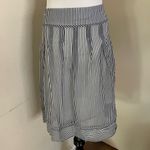 Vintage Japanese Innowave Casual Navy Blue and White Striped Skirt Ladies 00s Photo 1