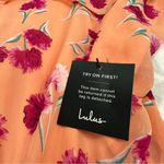 Lulus Lulu’s Bloom Forever Coral Orange Floral Print Ruffled High-Low Dress Photo 11