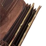 Elephant Genuine Leather Brown Long Wallet Photo 4