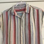 Old Navy  Shirt Dress Sz LG Linen Blend Striped Casual Lightweight Office Work Photo 2