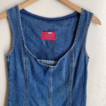 Solace London Lewis Asymmetric Paneled Denim Dress Photo 4