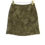 EXPRESS 90s Vintage Compagnie Internationale Olive Green Paisley Mini Skirt 27" Photo 1