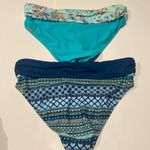 Ellen Tracy 🇺🇸 NWOT blue boho swim trunk bikini bottoms bathing suit size 10 Photo 2