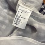 American Eagle Gingham Notched Mini Skirt Navy White Cotton Linen Size M Photo 5