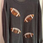Ribbed gray top with footballs NWOT size XL Photo 0