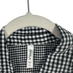 RVCA Black Plaid Long Sleeve Button Up Shirt Lightweight 100% Cotton Womens XL Photo 2