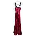 Camille La Vie  Size 2 Red Ruched Satin Sweetheart Mermaid Dress Prom Gown Photo 1