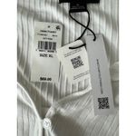 Sanctuary  Ribbed‎ Knit Collared Puff Sleeve Button Up Shirt Women's XL White Photo 6