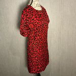 Milly Red and Black Leopard Mini Dress Size 6 Photo 3