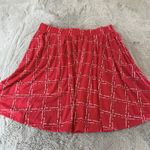 LuLaRoe NWT 2  Madison Skirt‎ 3XL Red White Plaid Print Floral Cottagecore Soft Photo 6