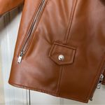 Sam Edelman NWT • Moto Jacket in Vegan Leather, Light Brown, Size Medium Photo 8