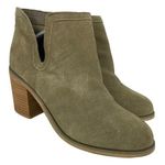 Urban Outfitters Maude Suede Ankle Boots Block Heel Bootie size 7 Tan Taupe Photo 0