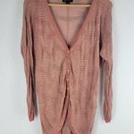H by Halston Metallic 1/2 Button Up Cardigan Pink Long Sleeve Pink Gold Size S Photo 0