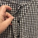 Sanctuary Black White Gingham 3/4 Tie Sleeve Hidden Button Front Womens Large Photo 2
