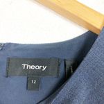 Theory  Side Fold Continuous 2 Long Sleeve Wool Sheath Dress Size 12 Ocean Photo 4