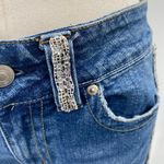 Vintage Y2k Bisou Bisou Jeans Rhinestone Embellished Trim Bootcut Flare Womens 8 Blue Photo 5