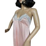 American Vintage sexy high slits pink and white nightgown slip size medium Photo 3