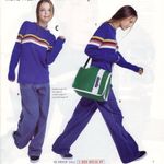 Vintage 70s Slalom Bright Gold And Blue Chevon Crew Neck Sweater Size S/M Photo 5