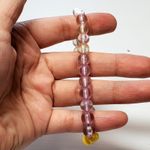 Transparent Purple Beaded Stretch Bracelet Jax Yellow Star 7" Photo 1