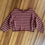 Free People Bardot Striped Oversized Sweater in Cedar Flower Size XXS Photo 2