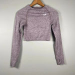 Gymshark Women's‎  Vital Seamless Crop 2.0 Long Sleeve Shirt Size S/M Pink Marl Photo 1