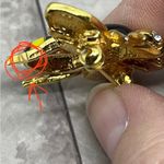 Enamel Bee Brooch Preowned Black Yellow‎ Gold Pin Costume Jewelry Queen *FLAW Yellow Photo 7