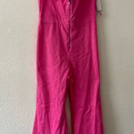 Flying Tomato NWT‎  Hot Pink Denim Jumpsuit Flare large Photo 0
