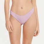J.Crew Textured Curved Waist Cheeky Bikini Bottom in Pastel Purple Size M New Photo 0