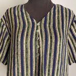 Melrose Studio Shirt Silk striped grandma preppy size Medium Green Photo 1
