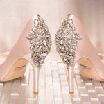 Badgley Mischka Kiara Pump Heel Bridal Prom Latte Nude Tan 9.5 Photo 1