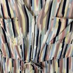 Torrid Torri Plus Size 2X Shirt Dress Waist Defined Lightweight Painterly Stripe Print Photo 6