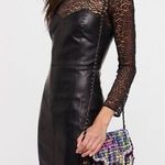 Free People  Colleen Women's Faux Leather & Lace Mini Dress XS Party Evening Photo 0